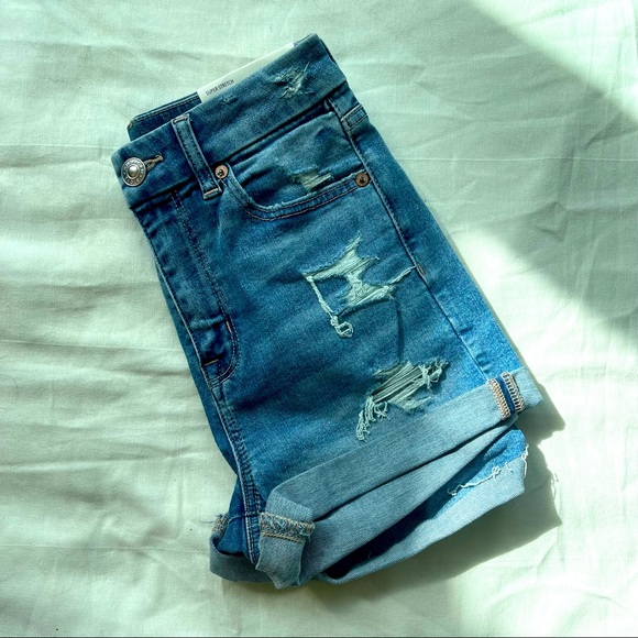 🦅 NWT American Eagle Curvy Hi-Rise Super-Stretch Shortie | Size 0/25W 🦅 - Picture 2 of 6